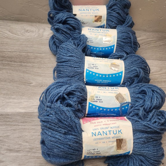 Penneys Other - Vintage Penneys Frosted Blue Nantuk Yarn 8oz Germantown Weight Orlon Acrylic